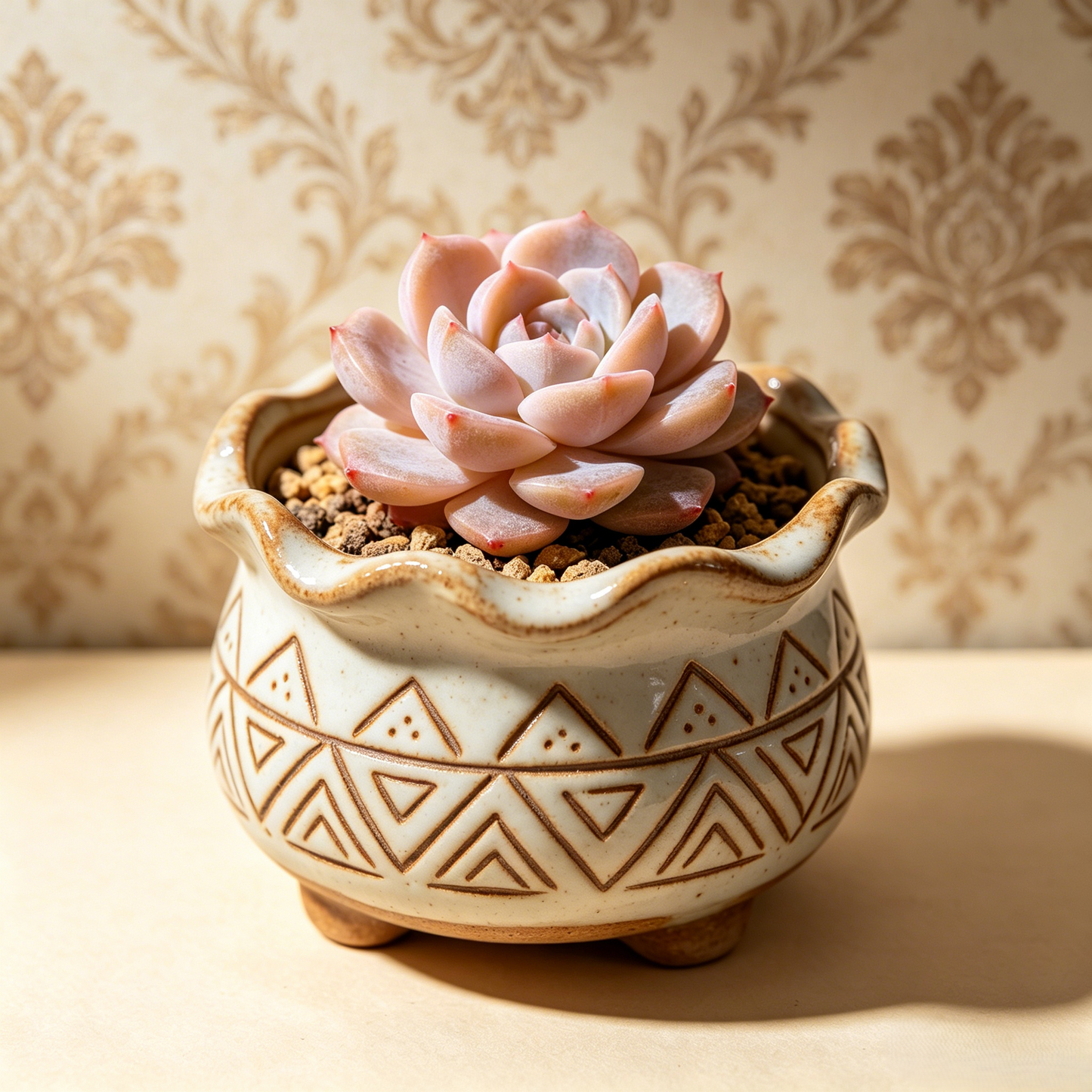๐บ Boho Geometric Ceramic Succulent Pot