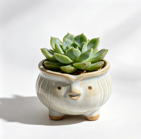 π¦ Cute Bird Ceramic Succulent Pot - Handmade Glazed Planter with Drainage Hole