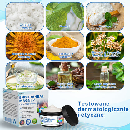 Timilk® EnduraHeal magnezowy krem przeciwbólowy (na zapalenie stawów, neuropatie, reumatyzm, urazy sportowe i nie tylko)