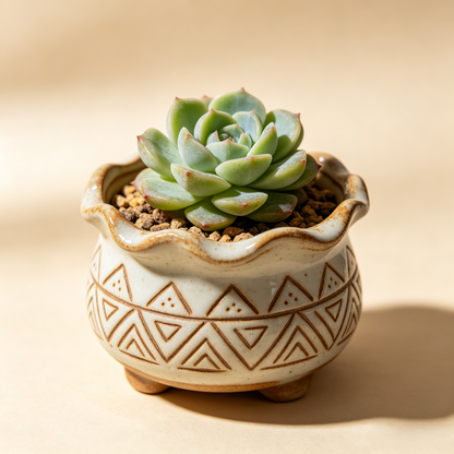 🏺 Boho Geometric Ceramic Succulent Pot