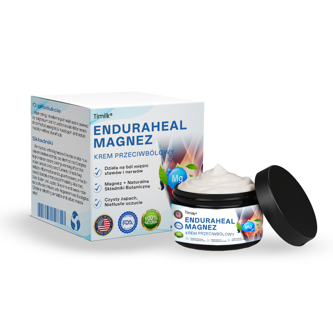 Timilk® EnduraHeal magnezowy krem przeciwbólowy (na zapalenie stawów, neuropatie, reumatyzm, urazy sportowe i nie tylko)