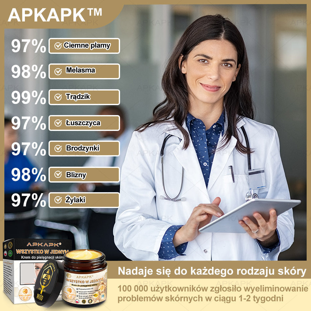 🎅APKAPK™ Skuteczny krem do kompleksowej pielęgnacji skóry, 🧑‍⚕️🧑‍⚕️🧑‍⚕️zatwierdzony przez Polskie Towarzystwo Dermatologiczne (PTD) oraz  – Państwowy Zakład Higieny (PZH).