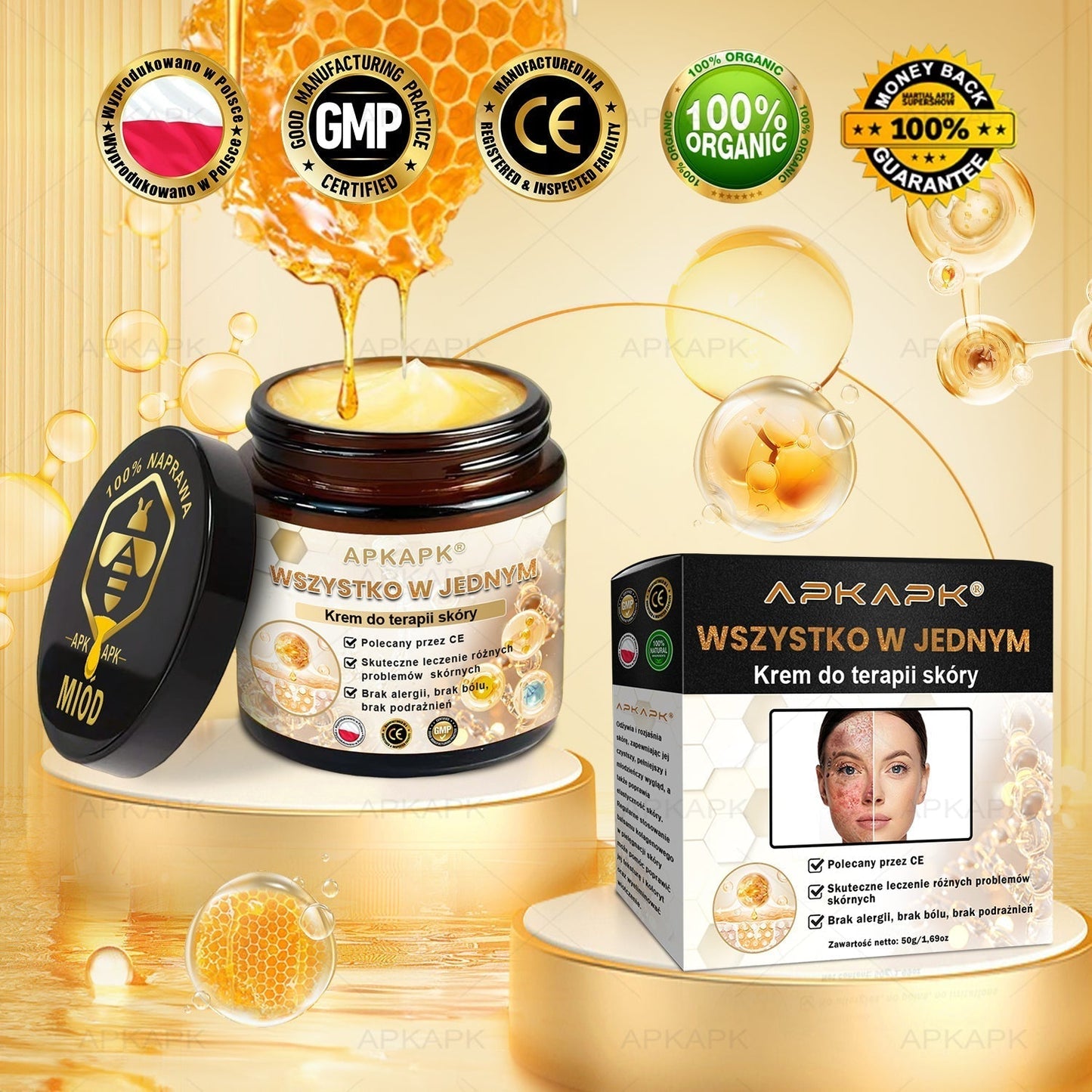 🎅APKAPK™ Skuteczny krem do kompleksowej pielęgnacji skóry, 🧑‍⚕️🧑‍⚕️🧑‍⚕️zatwierdzony przez Polskie Towarzystwo Dermatologiczne (PTD) oraz  – Państwowy Zakład Higieny (PZH).