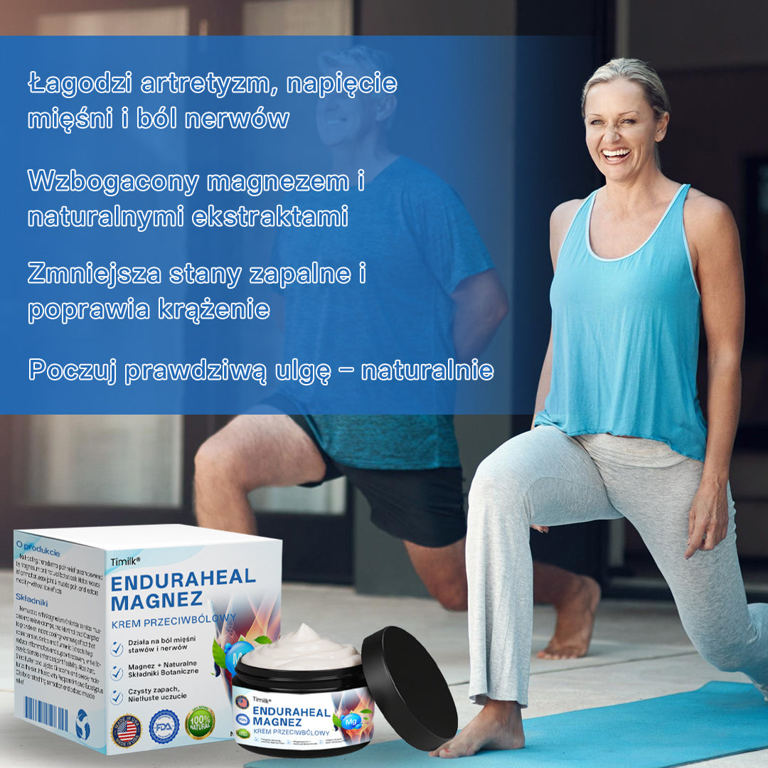 Timilk® EnduraHeal magnezowy krem przeciwbólowy (na zapalenie stawów, neuropatie, reumatyzm, urazy sportowe i nie tylko)