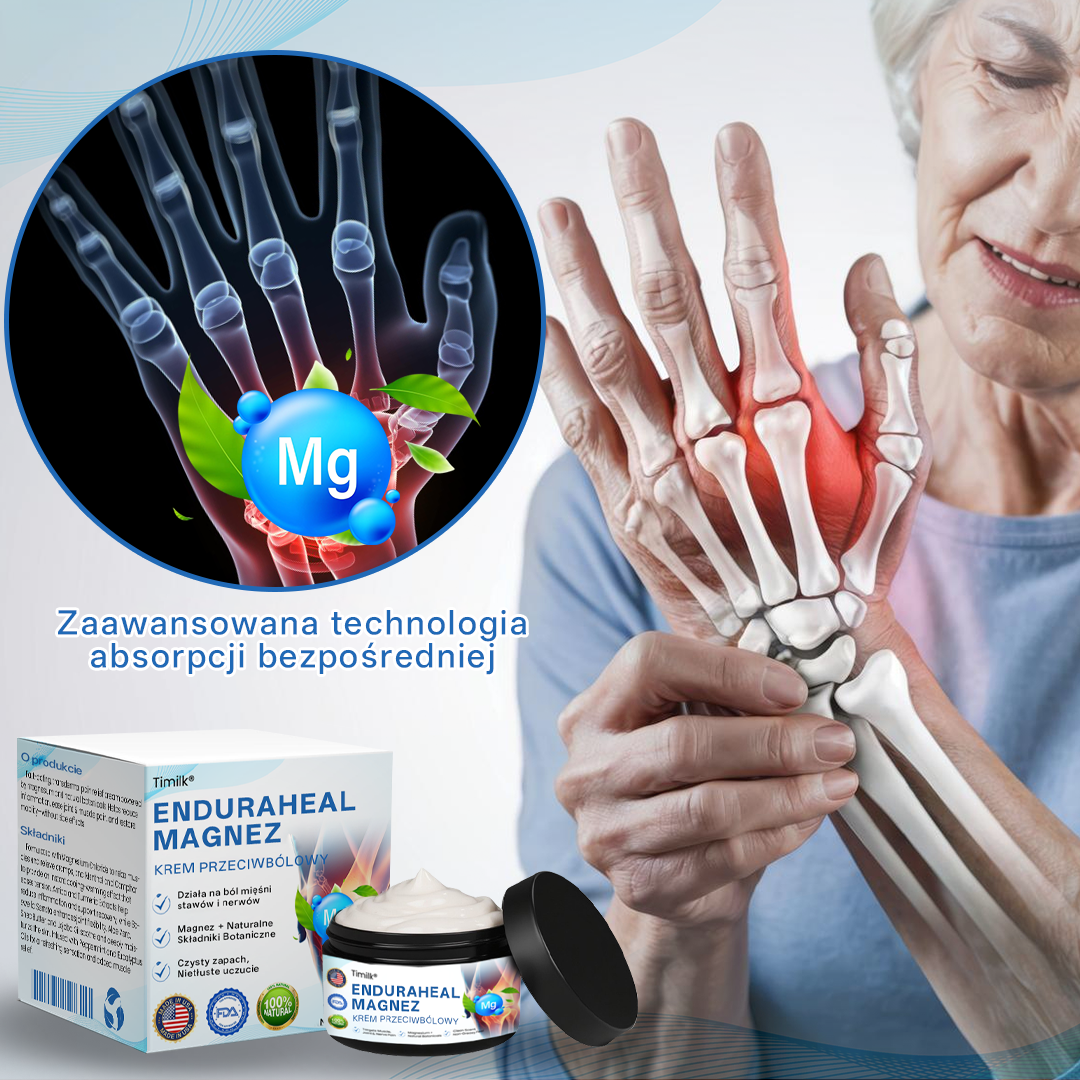 Timilk® EnduraHeal magnezowy krem przeciwbólowy (na zapalenie stawów, neuropatie, reumatyzm, urazy sportowe i nie tylko)