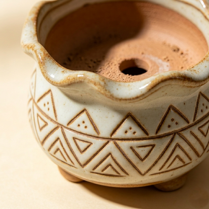 🏺 Boho Geometric Ceramic Succulent Pot